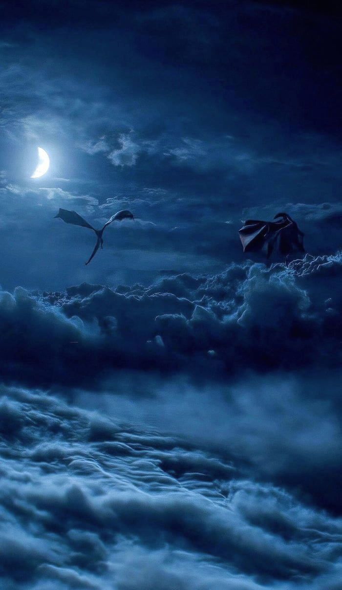 700x1207 Fantasy Landscape with Mythical Creatures. Dragon sky wallpaper, Eragon saphira wallpaper, Game of thrones dreamfyre