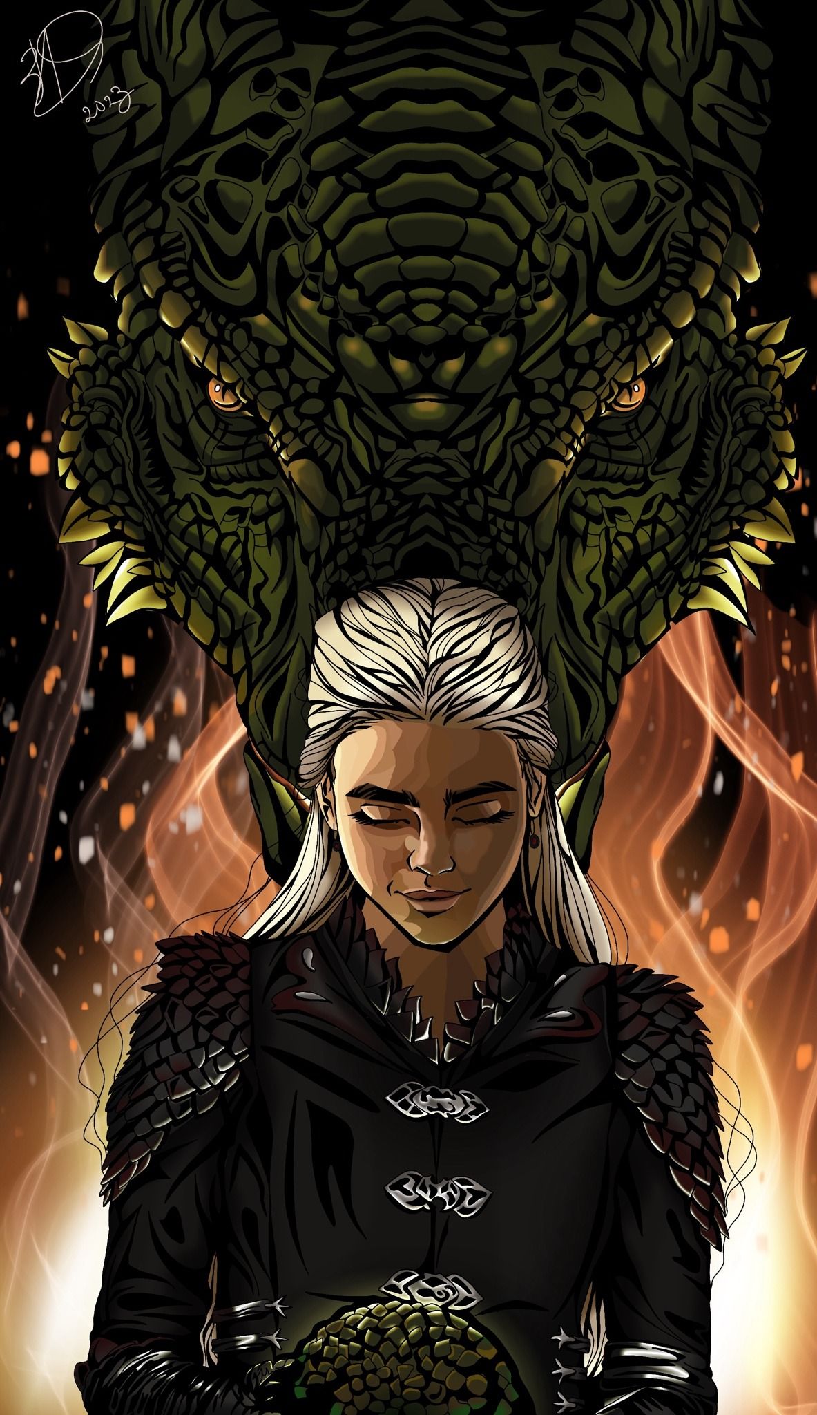 1183x2047 Rhaena Targaryen and Dreamfyre