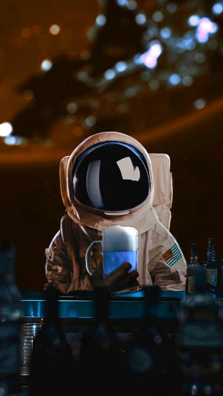 736x1309 Unique Astronaut Wall Art for Space Enthusiasts. Astronaut beer wallpaper, Astronaut drinking, Astronaut art