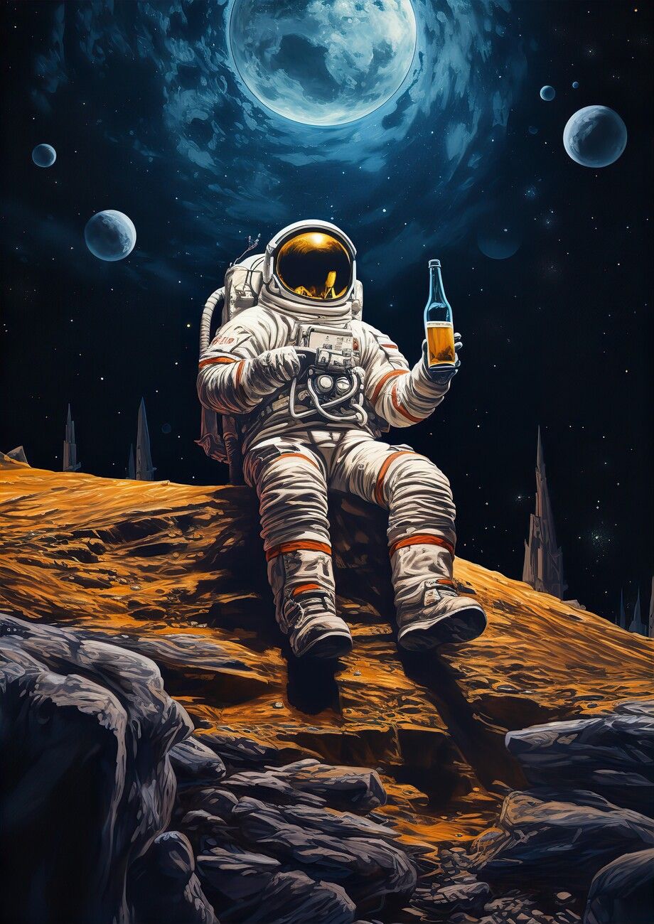 920x1300 Poster Astronaut with Beer