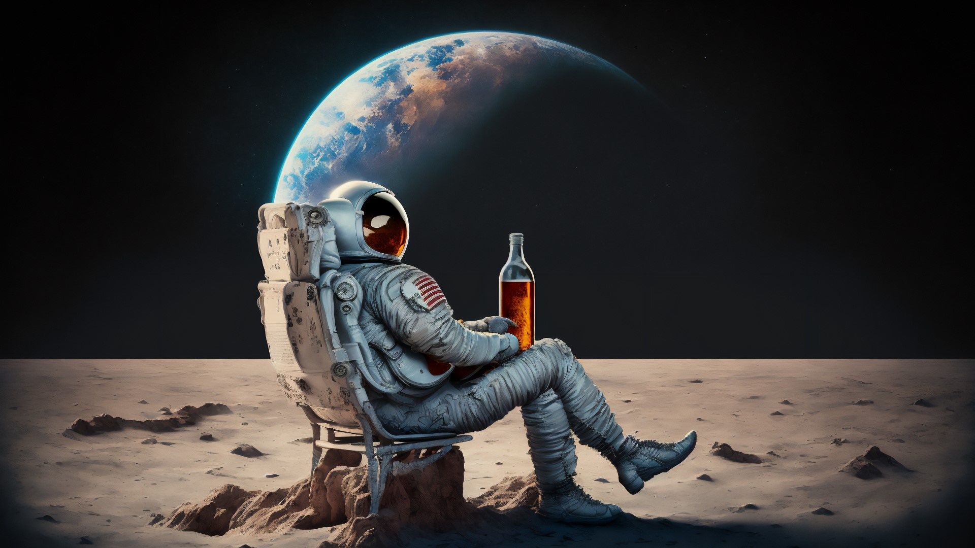 1920x1080 Astronaut on the moon