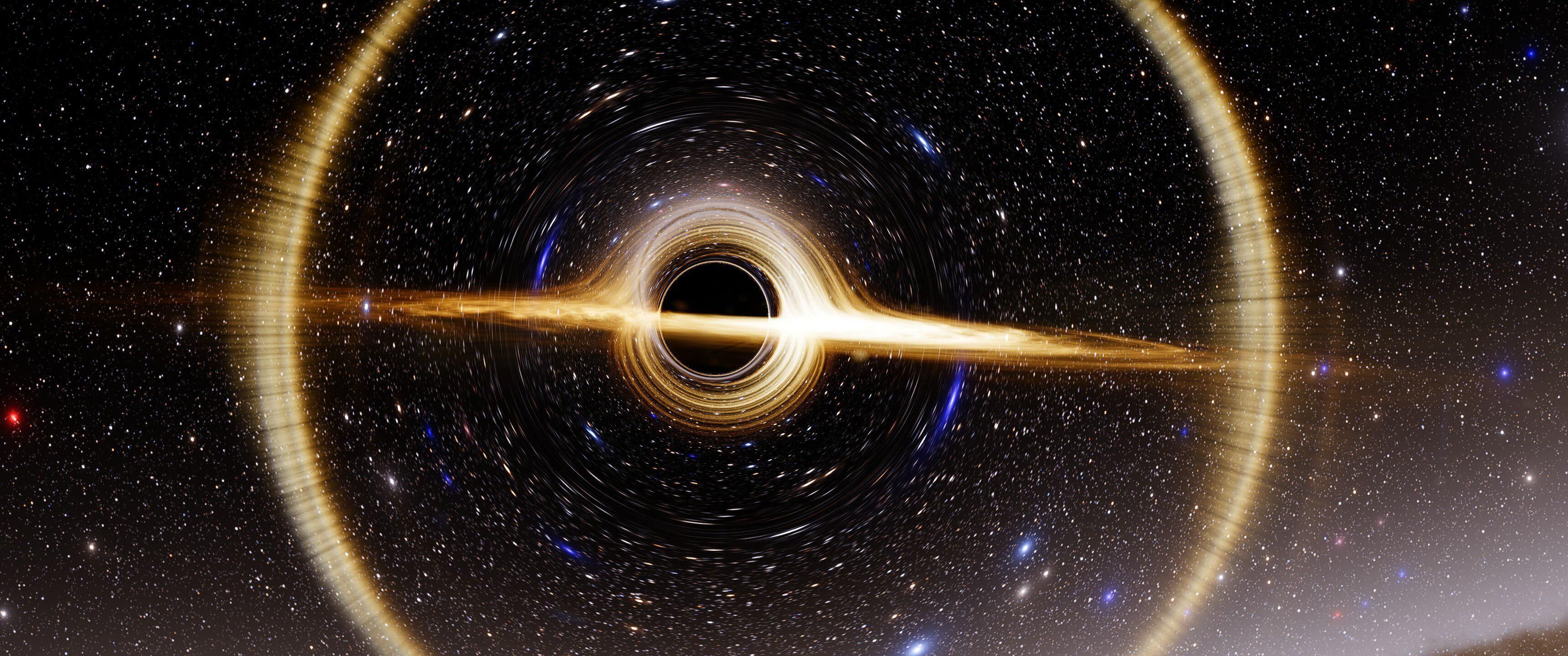3440x1440 I managed to capture this incredible black hole in Space Engine and made it my wallpaper. It looks absolutely stunning with a resolution of 3440x1440