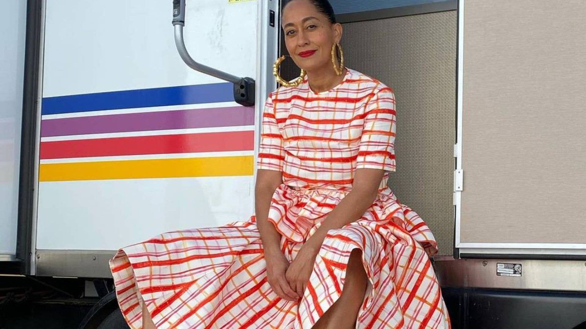 1920x1080 Tracee Ellis Ross wore the dreamiest plaid outfit with matching trainers we found her top for 70% off
