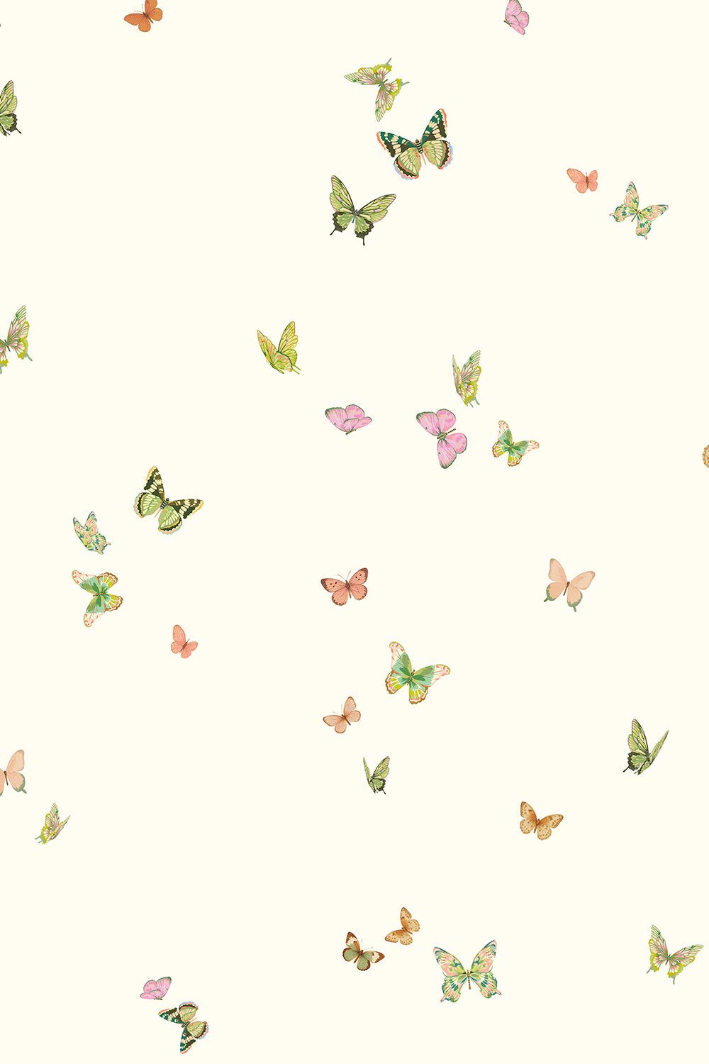 1000x1500 Butterfly Grove Performance Vinyl Wallpaper. Vanilla Cream in x 12 in Sample
