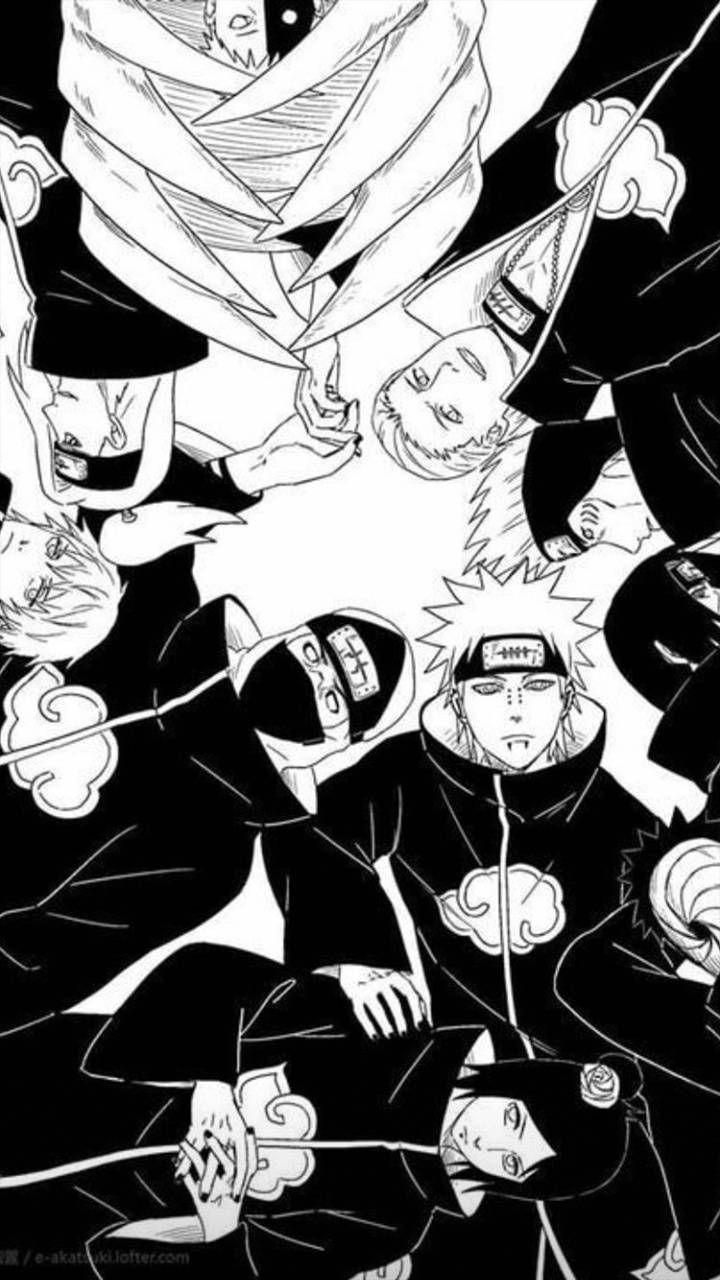 720x1280 Akatsuki wallpaper by _Dalmiro_. Fond d'écran noir et blanc, Chambre manga, Image de one piece