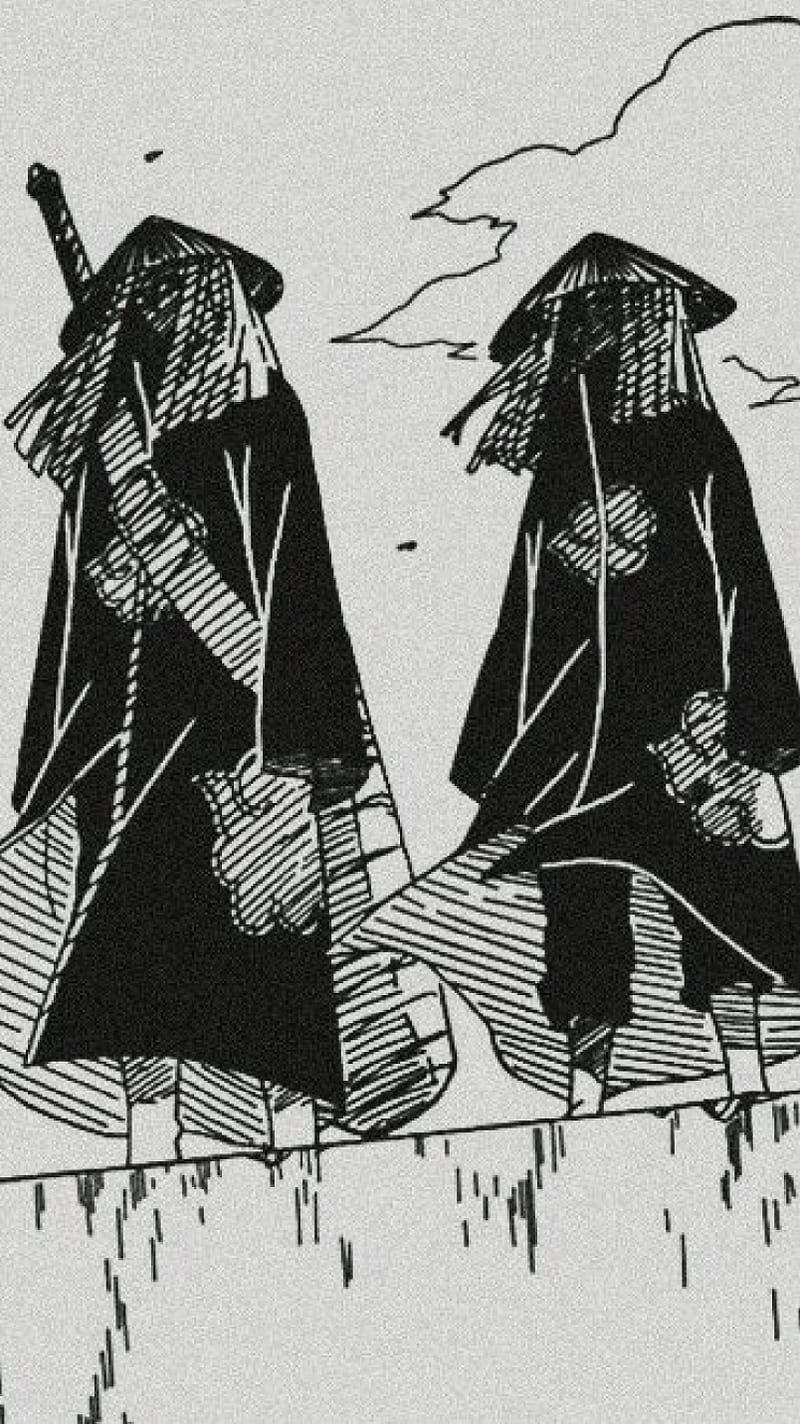 800x1424 Akatsuki, black and white, itachi, kisame, HD phone wallpaper