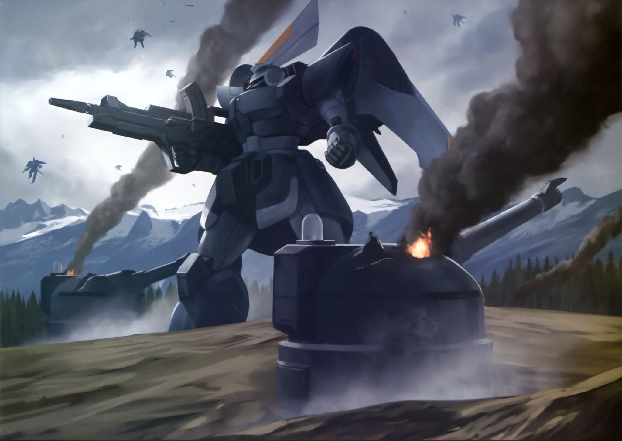 2048x1453 image tagged with Gundam Seed, GINN, Char's Counterattack