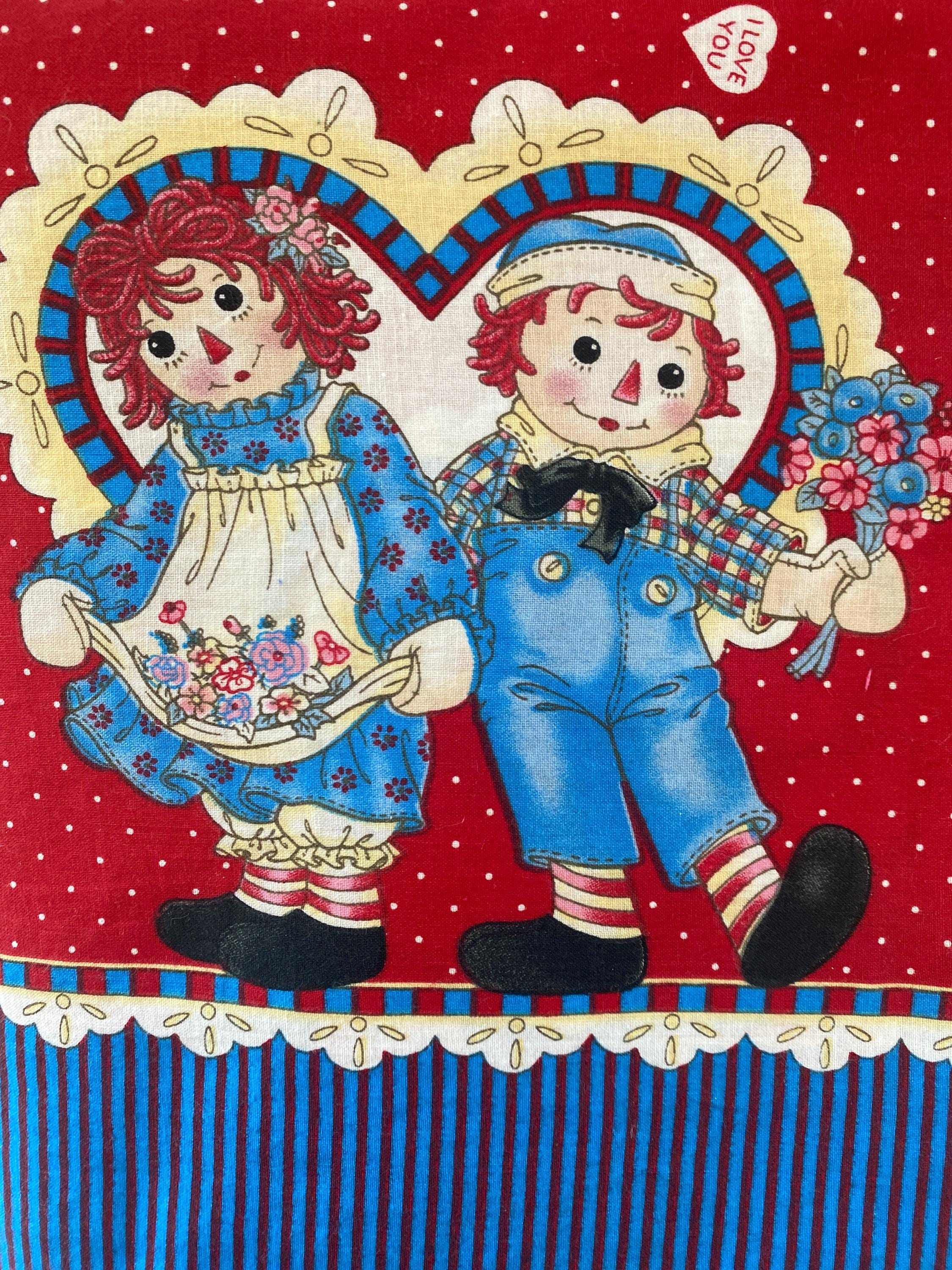 2250x3000 Raggedy Ann Andy Daisy Kingdom Simon Says With Blue Border Cotton