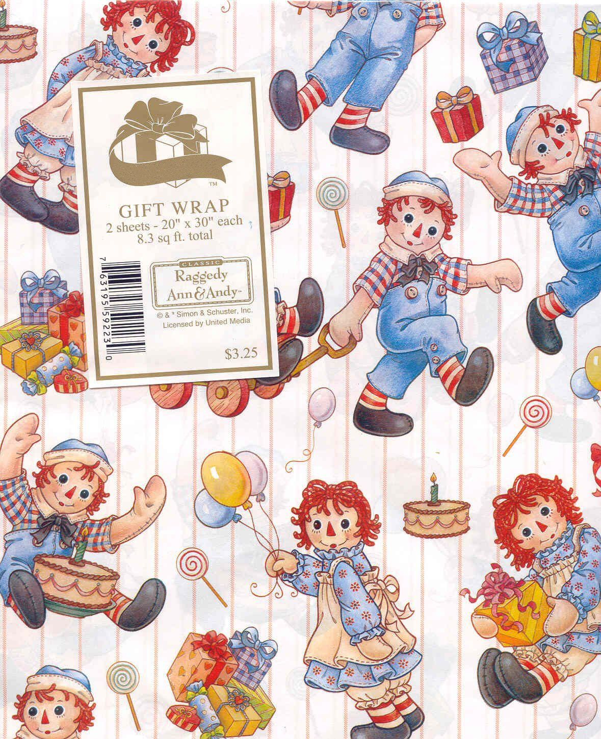 1179x1449 Raggedy Ann & Andy Gift Wrap Paper