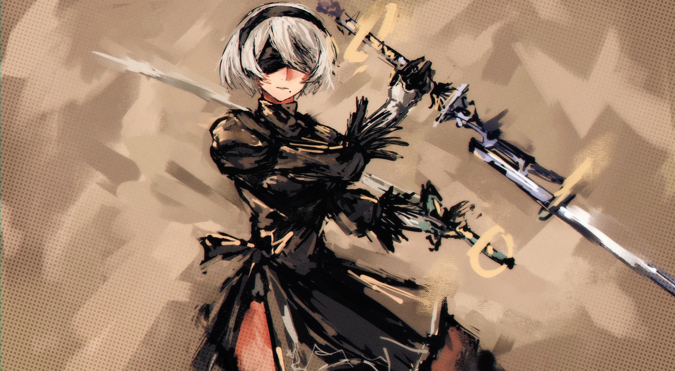 2300x1266 YoRHa No.2 Type B Wallpaper, HD Anime 4K Wallpaper, Image and Background