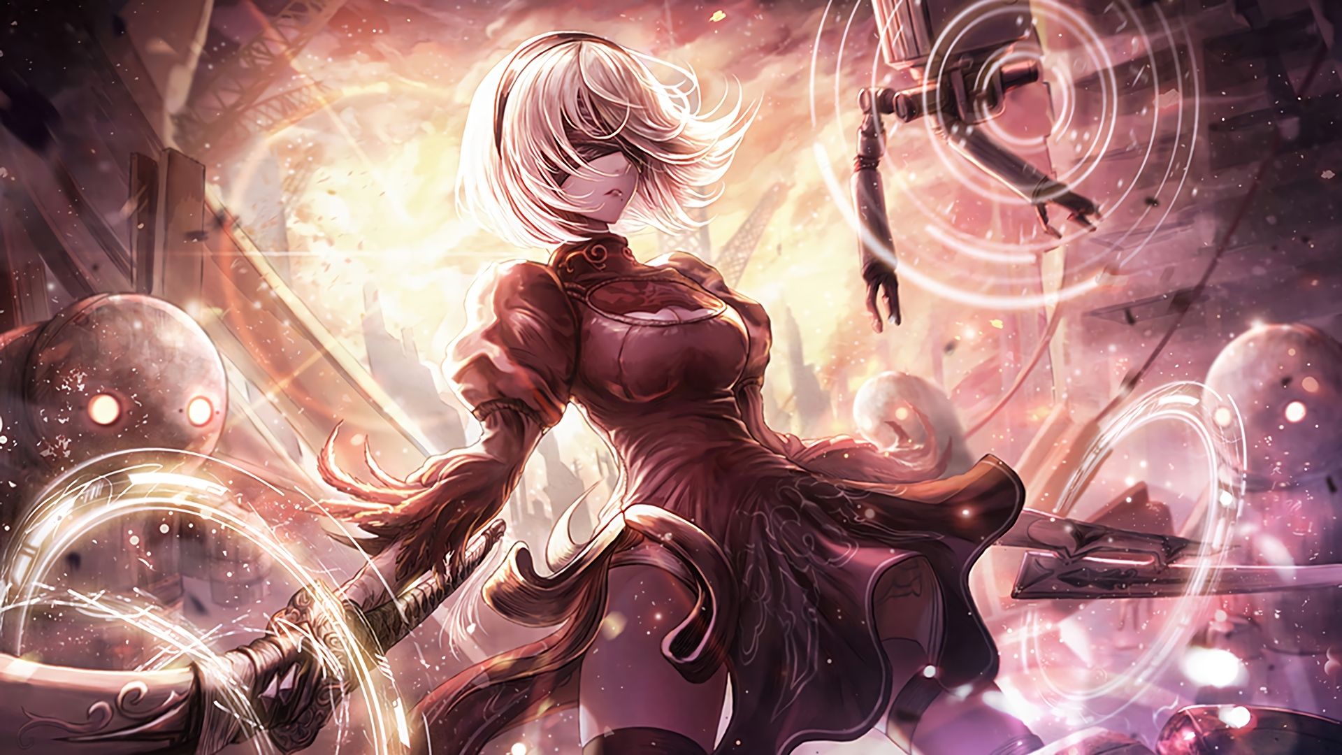 1920x1080 Desktop wallpaper: Nier: Automata, Video Game, Yorha No 2 Type B 4K free download for PC. 893729