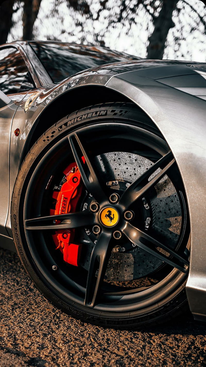 800x1422 Ferrari 458 wheel, black, car, supercar sports new, HD phone wallpaper