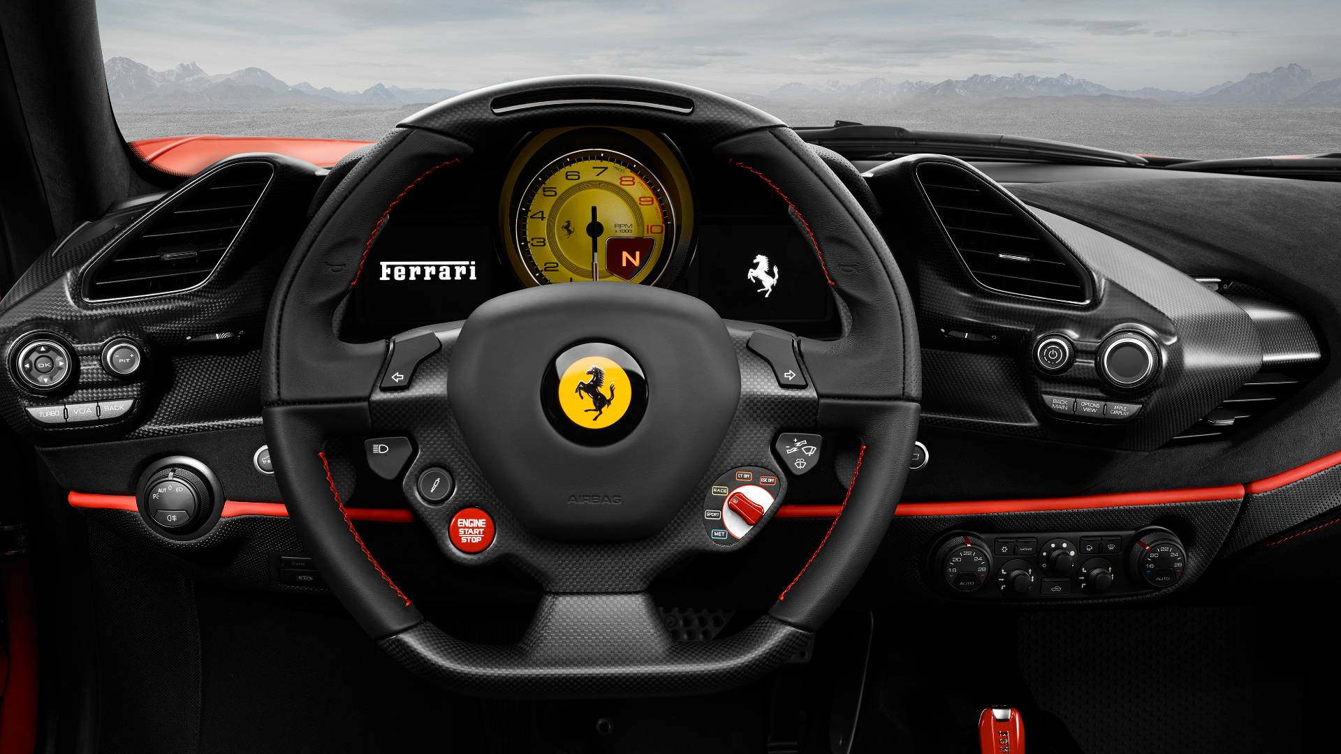 1920x1080 Ferrari Steering Wheel Wallpaper