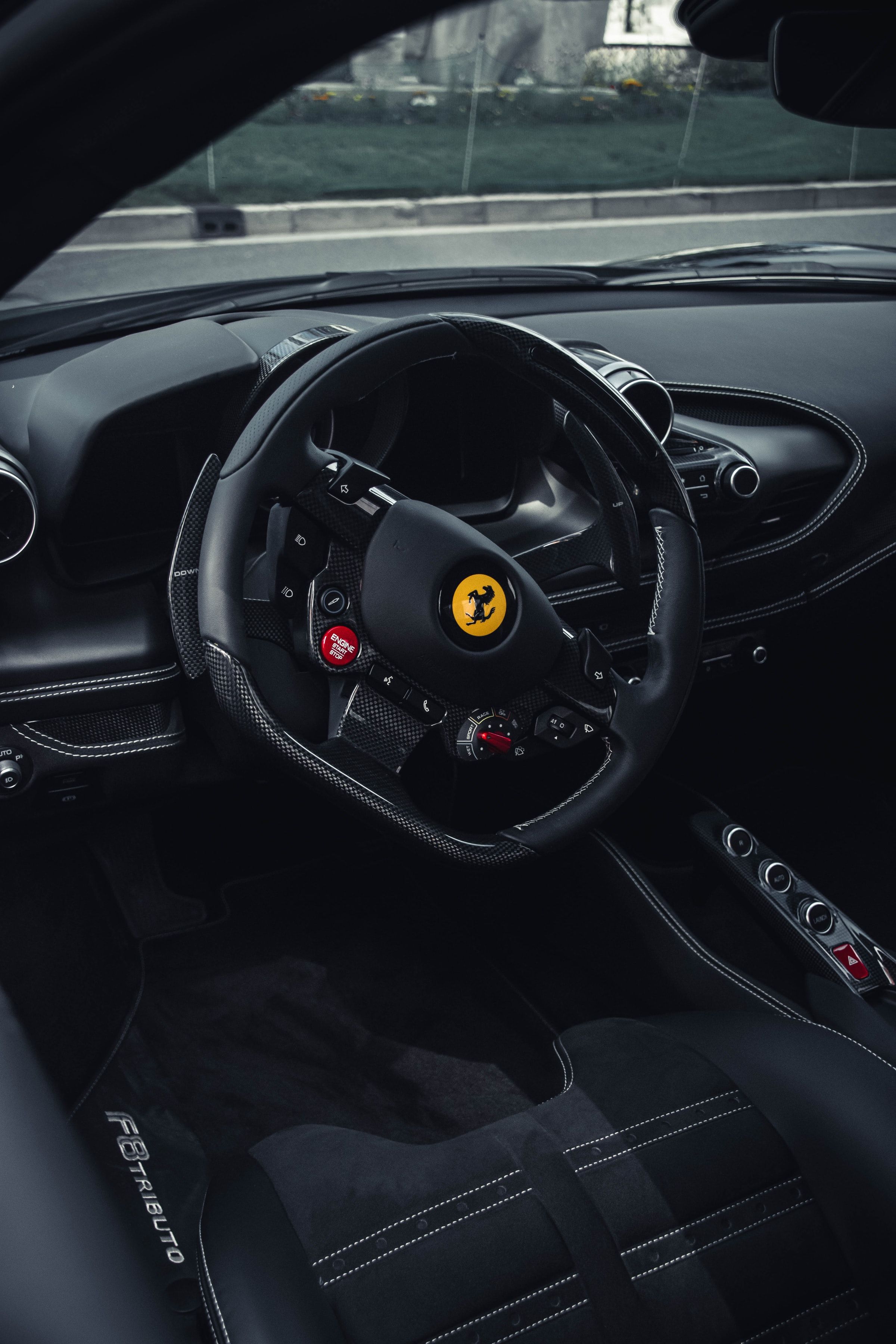 2400x3600 Phone wallpaper: Sports, Sports Car, Ferrari, Cars, Steering Wheel, Salon, Car, Rudder 140337