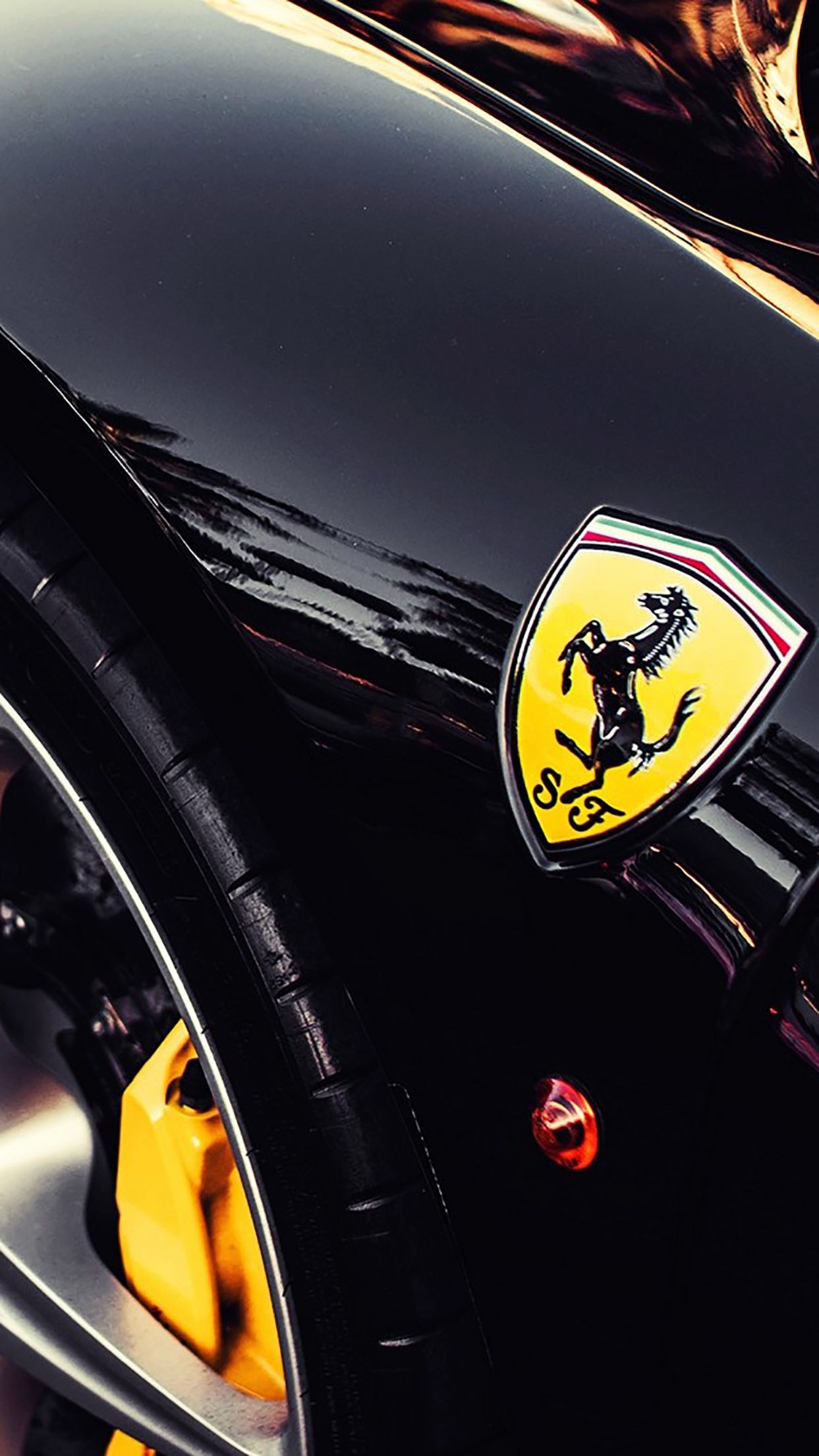 1243x2208 Ferrari : Logo And Wheel Wallpaper for iPhone Pro Max, X, 6