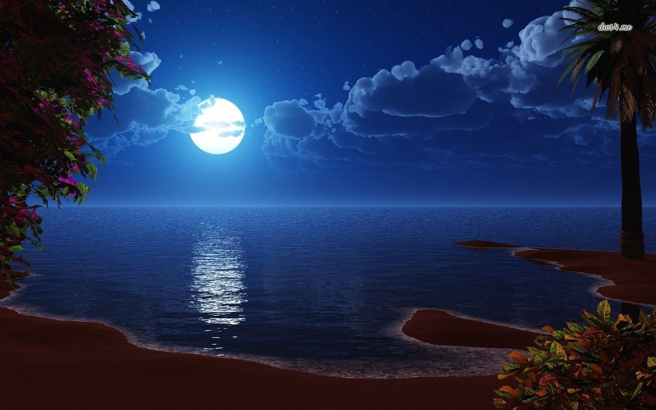 1280x800 Summer Moon Desktop Wallpaper