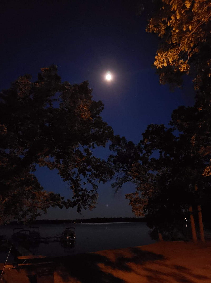 800x1072 Summer nights, amazing view, lake, moon, night, wisconsin, HD phone wallpaper