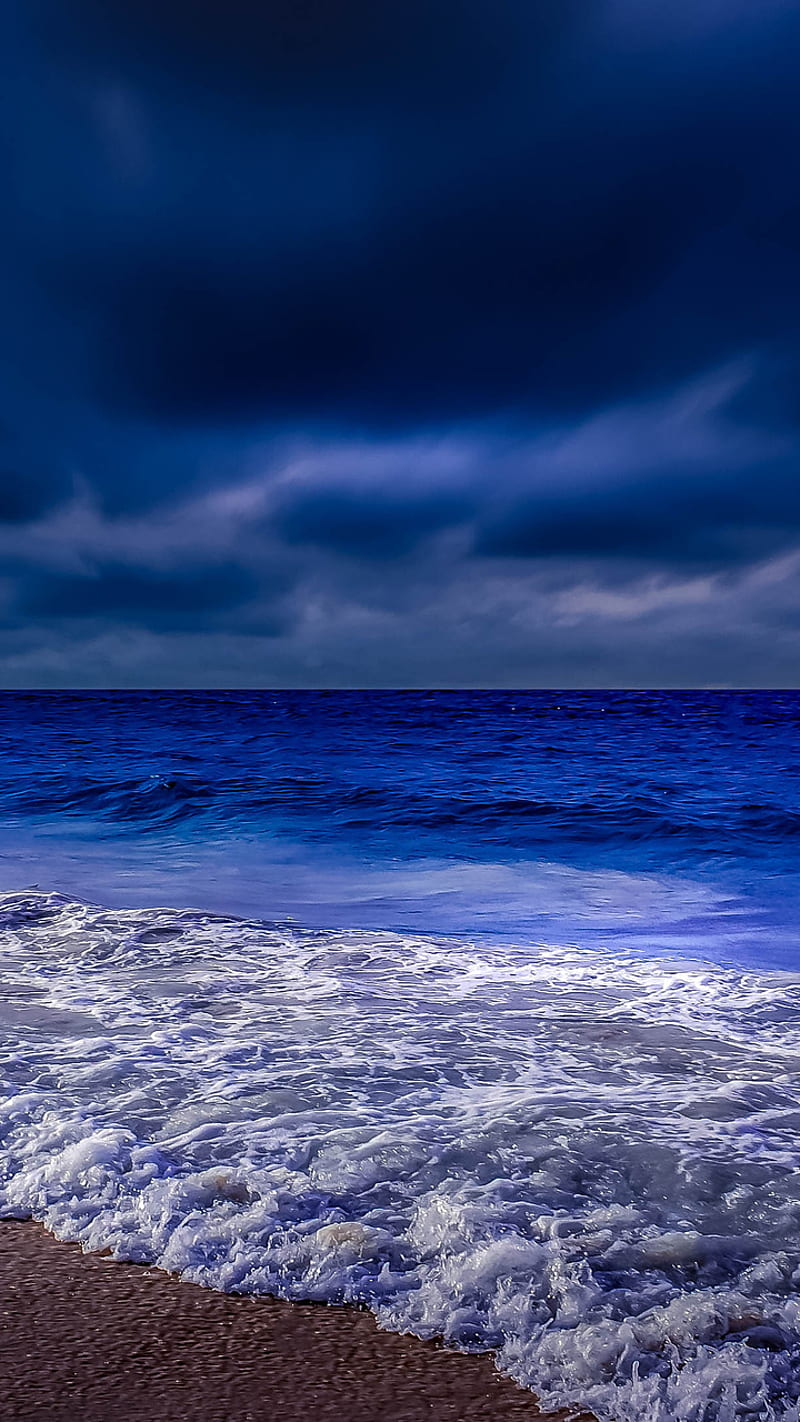 800x1422 Sea Night, Nature, Night, Sea, HD Phone Wallpaper