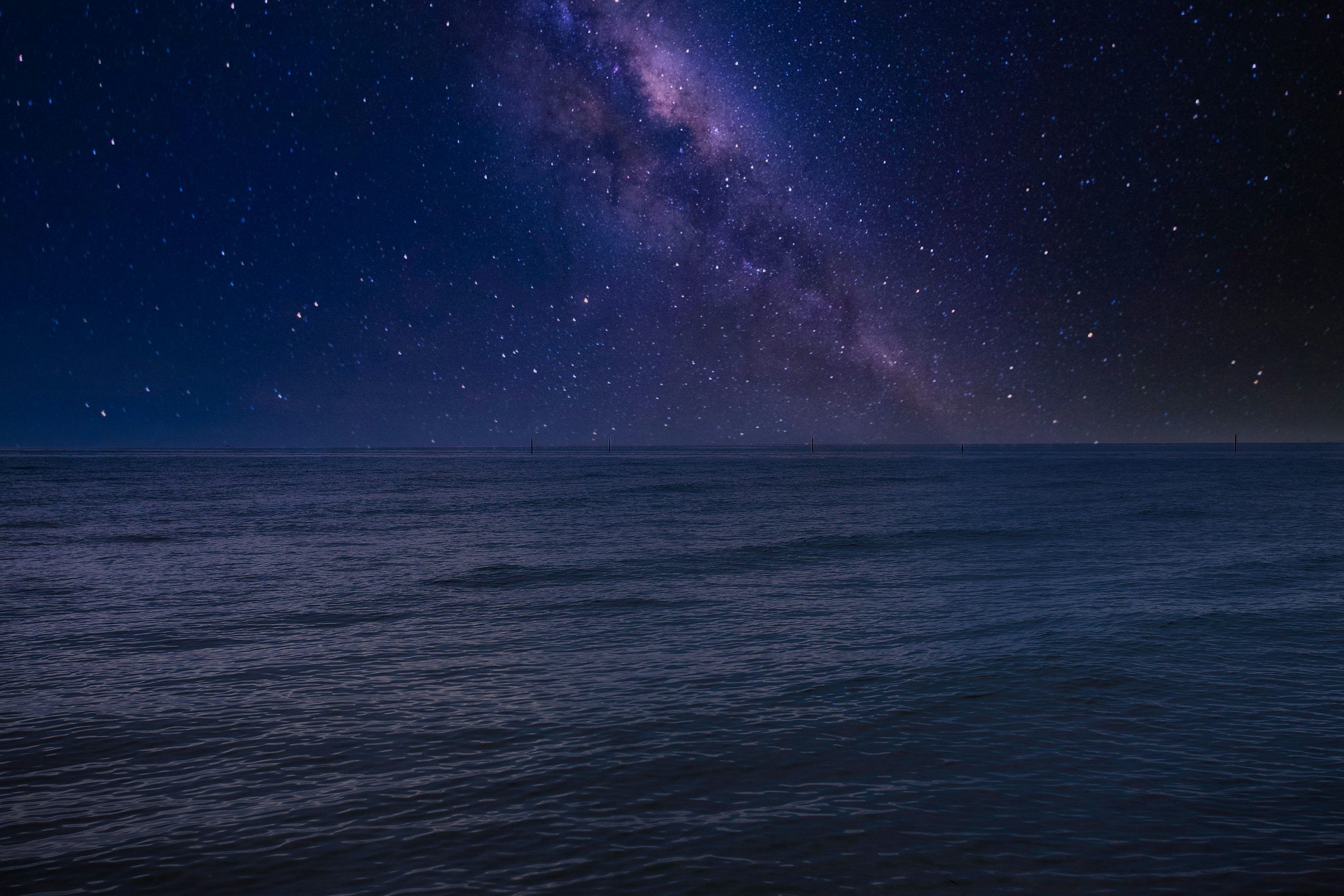 3000x2000 Ocean Night Picture [Stunning!]. Download Free Image