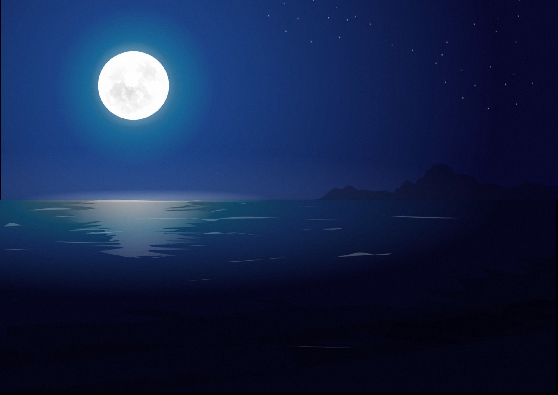 1920x1358 Wallpaper sea, stars, landscape, night, the moon, art for mobile and desktop, section живопись, resolution 1920x1358