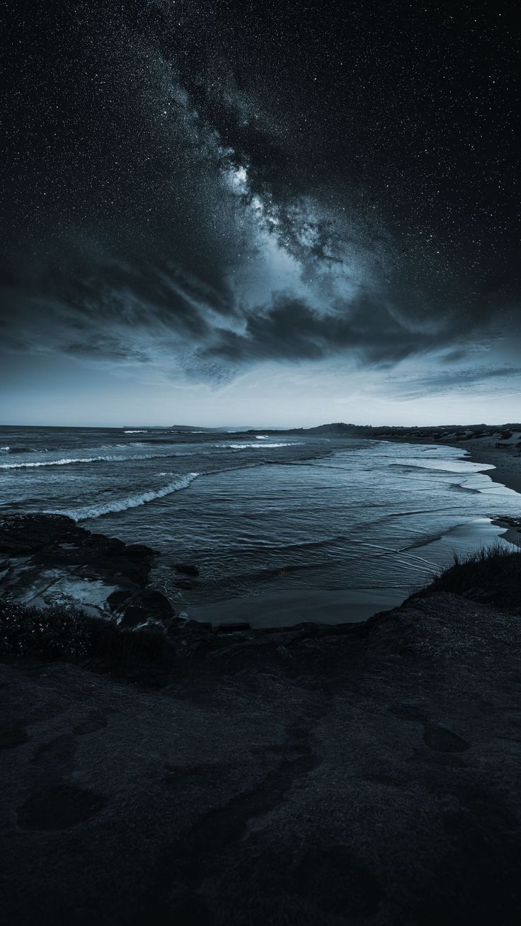 736x1308 Wallpaper sea, milky way, night, nature, dark, Foods 4K by Svetlanatea. Download wallpaper sea, milky way, night, nature, dark for free