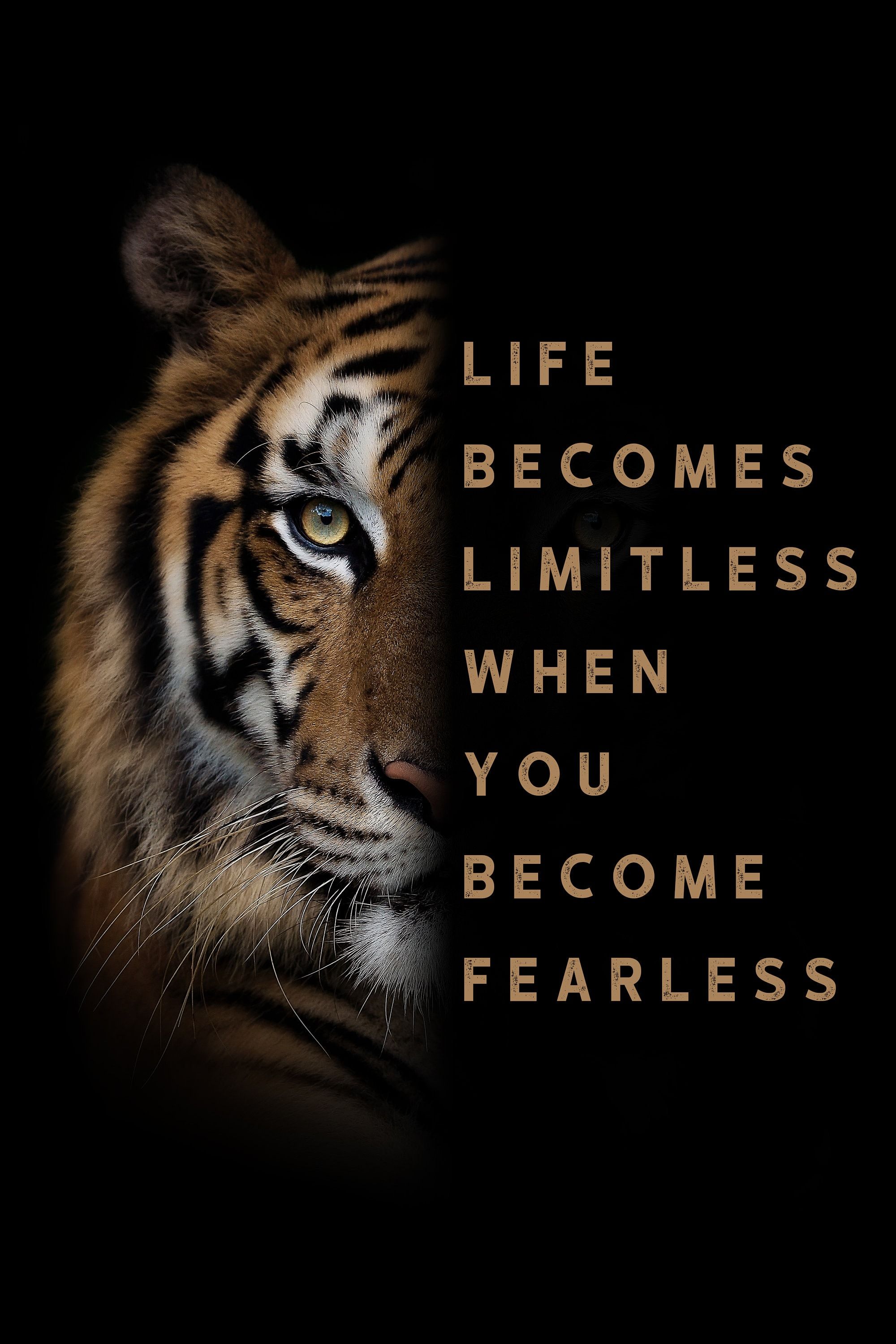 2000x3000 Tiger Motivational Art: Inspirational Quote Canvas Print