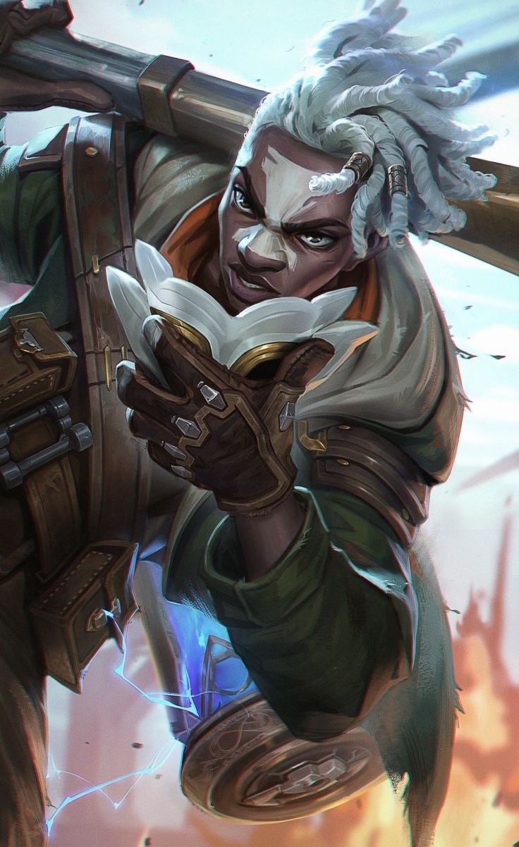 736x1202 Arcane)FireLight Ekko splash for League of Lengends, Chengwei Pan