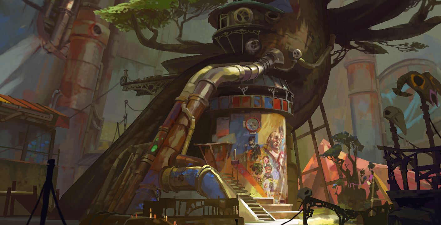 1410x719 Justin Liu Firelight's HideoutD Environment. Arcane Fan Art