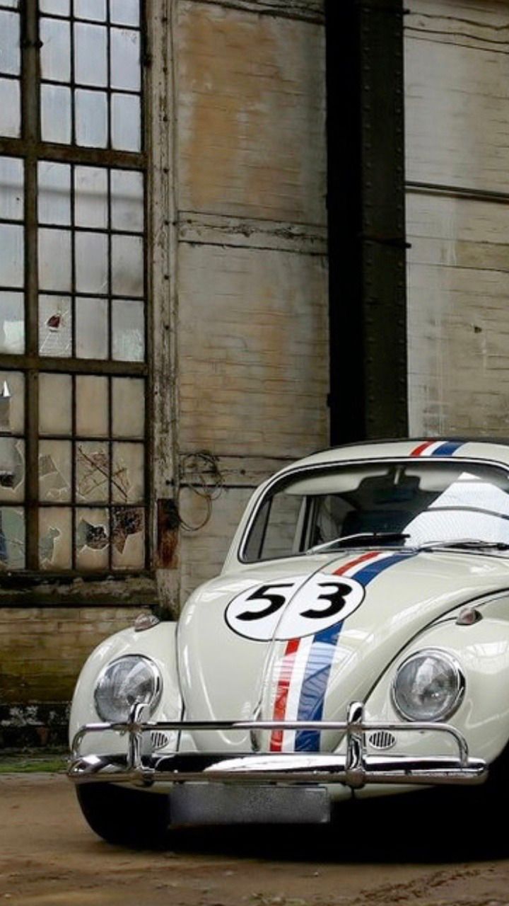 720x1280 Classic White Volkswagen Beetle. Vw beetle wallpaper iphone, Herbie 53 wallpaper, Old cars