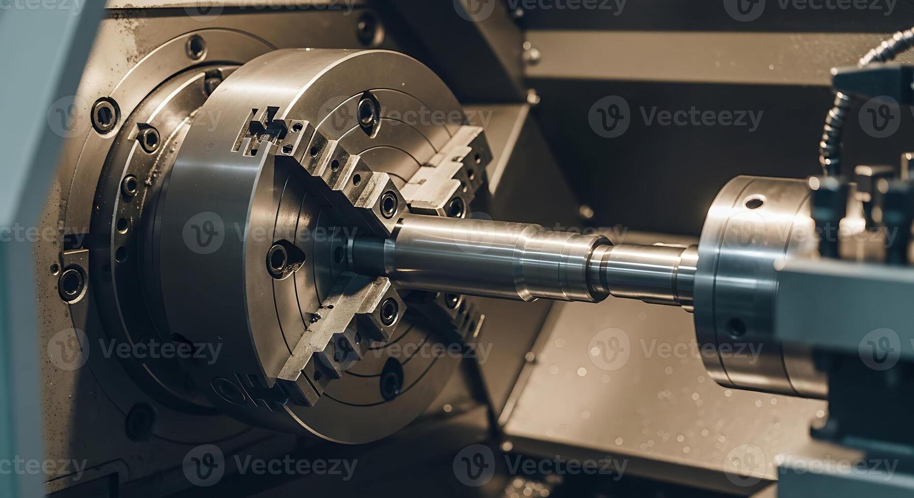 1797x980 CNC Lathe Machining a Metal Rod Industrial Manufacturing Process