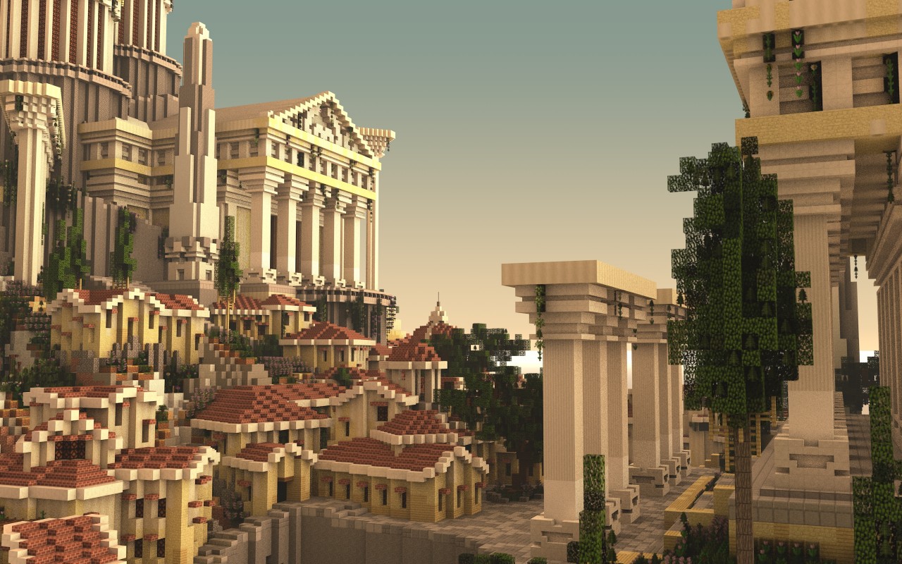 1280x800 Athos ancient Greek city Minecraft Map