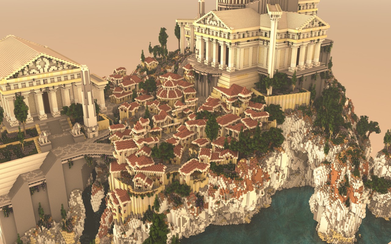 1280x800 Athos ancient Greek city Minecraft Map