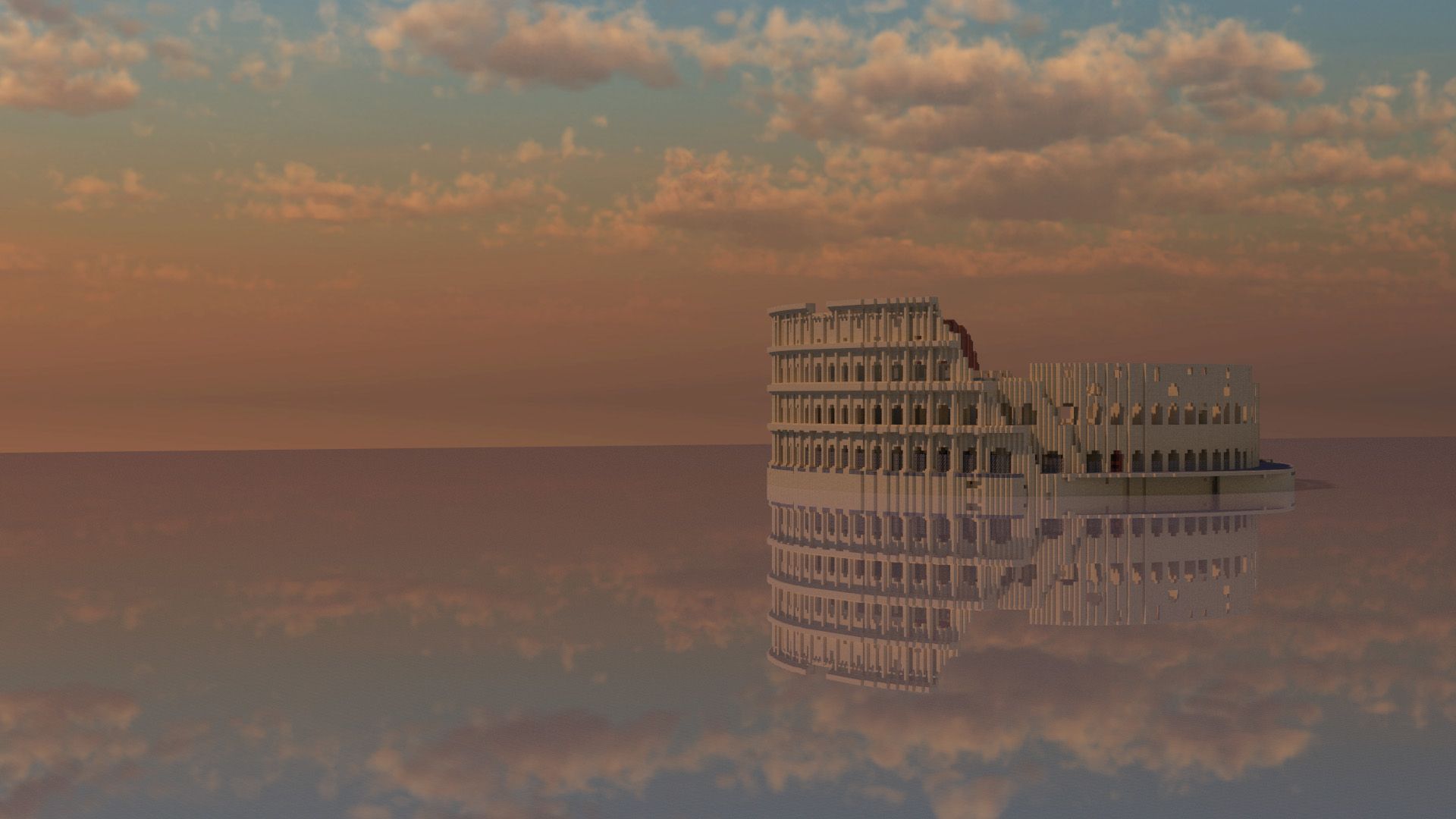 1920x1080 Colosseum Italy Rome Ruin HD Minecraft Wallpaper