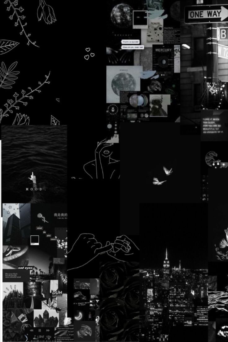 736x1103 Aesthetic Dark Black Wallpaper