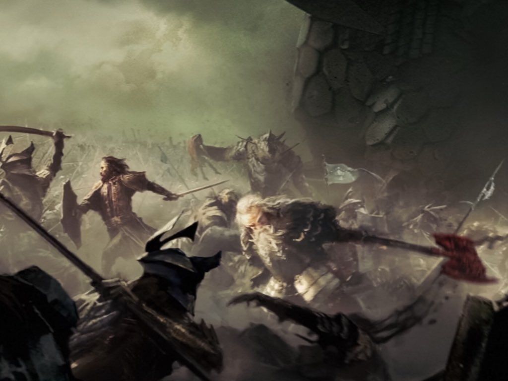 1024x768 King Brand (Son of Bain, Grandson of Bard the Bowman) & Dáin Ironfoot #BattleOfDale #ConceptArt