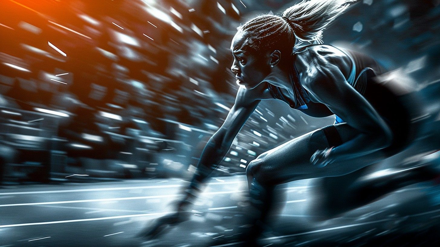 1456x816 Free Dynamic Running Athlete Image, Sprinting, Fitness