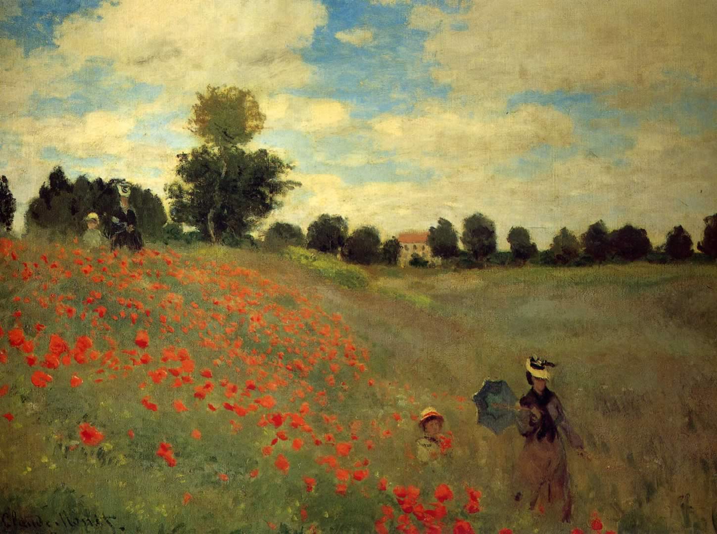 1449x1080 Poppies At Argenteuil - Hình nền Claude Monet