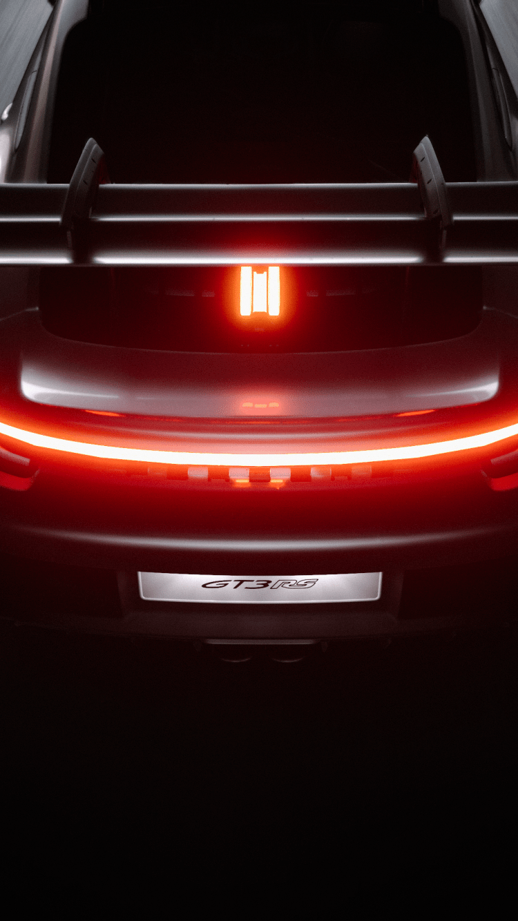 750x1334 Porsche 911 GT3 RS Wallpaper 4K, Dark aesthetic, Glow in dark
