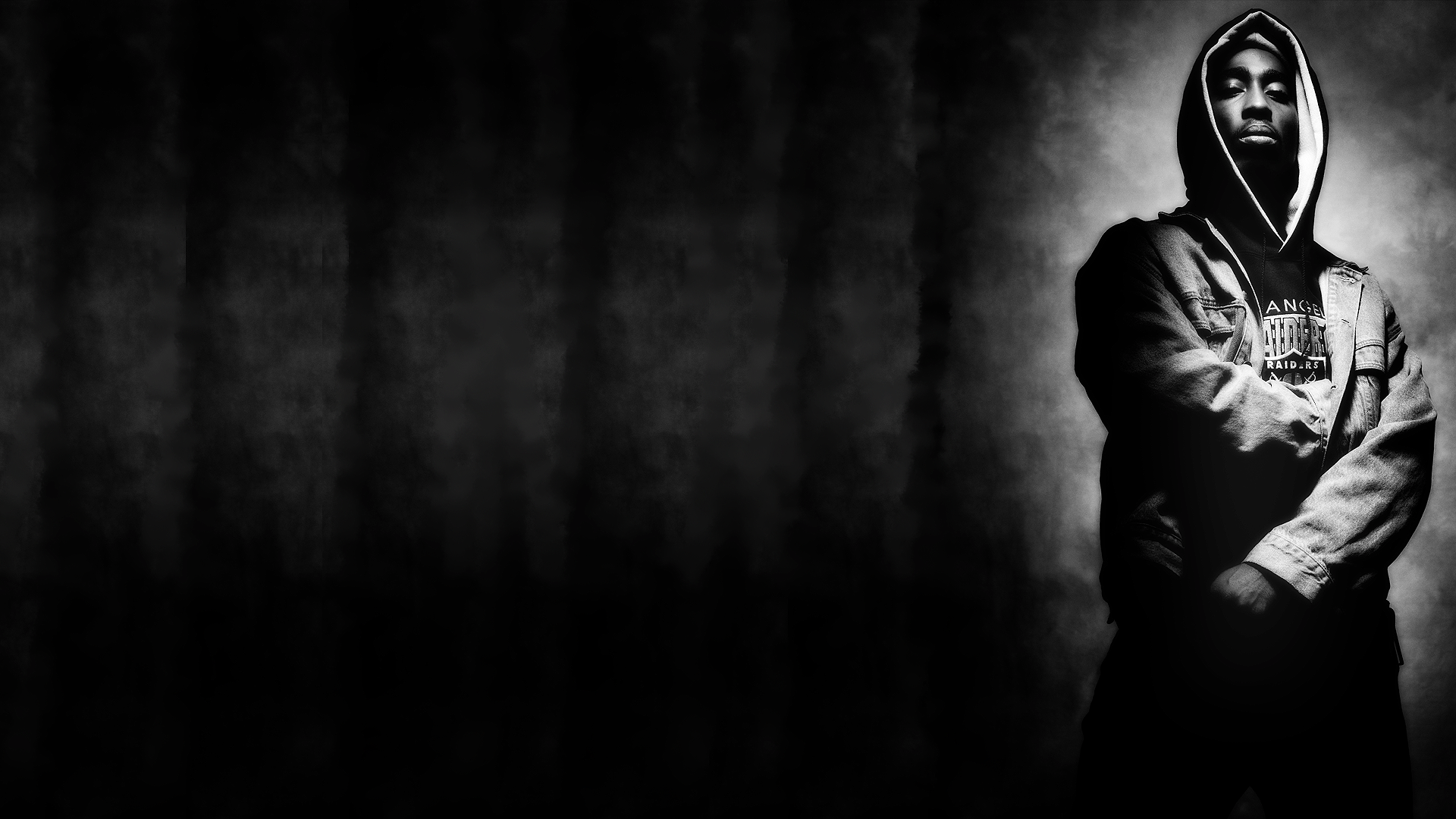 1920x1080 2Pac Legend: HD Music Vibes in Black & Whitex1080