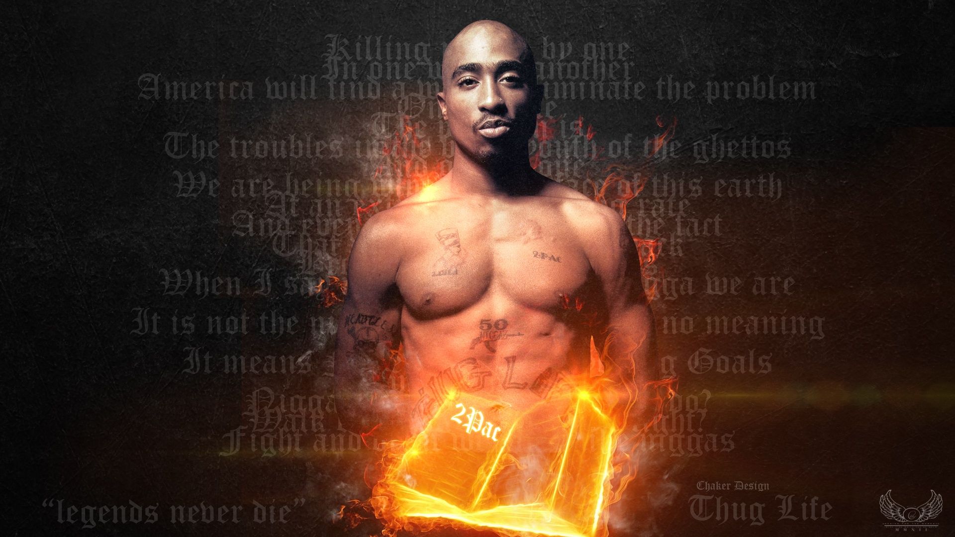 1920x1080 2Pac HD Wallpaper By Chaker Design 4K UHD Wallpaper For UltraHD Desktop And TV : Smartphone And Tablet Devices