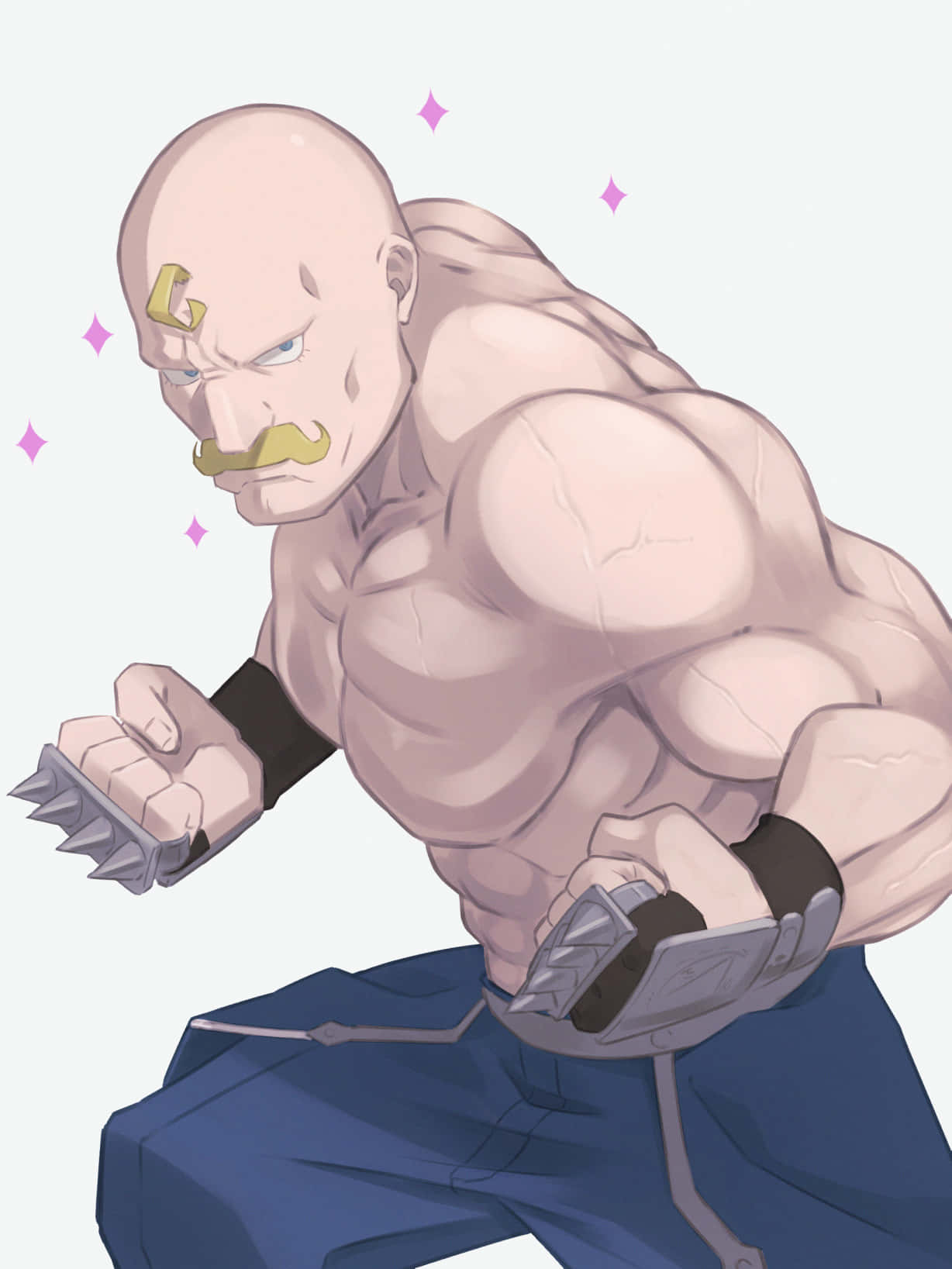 1228x1637 Alex Louis Armstrong Flexing His Muscles With An Intense Expression In A High Resolution Image Wallpaper