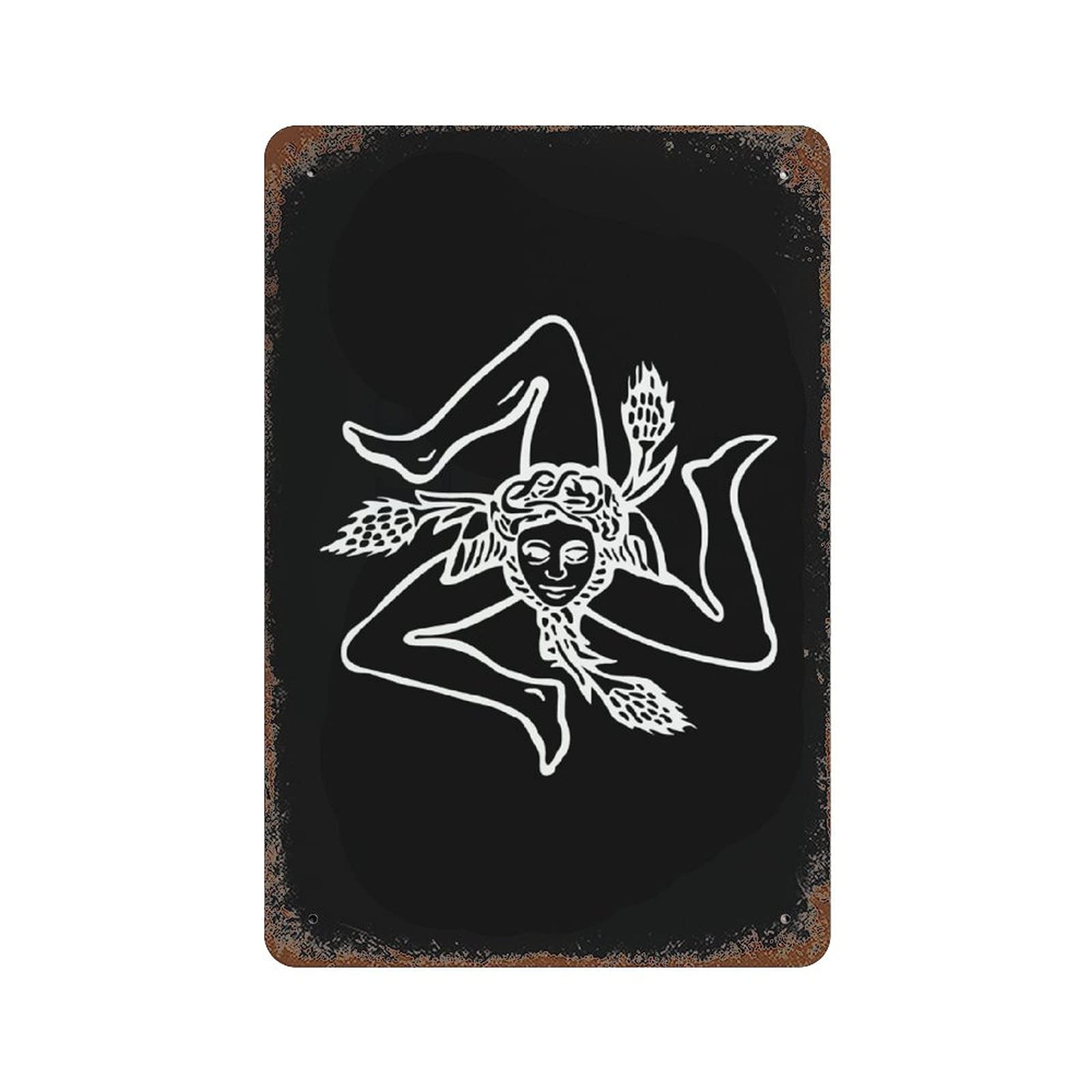 1600x1600 Nudquio Sicilian Trinacria Vintage Iron Plate Hanging Picture Metal Art Sign for Garage Yard Coffee Home Wall Decoration 11.8x7.9 : Home & Kitchen