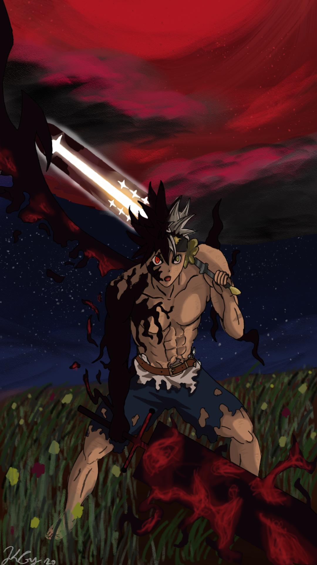 1080x1920 Black Clover Devil Asta Wallpaper