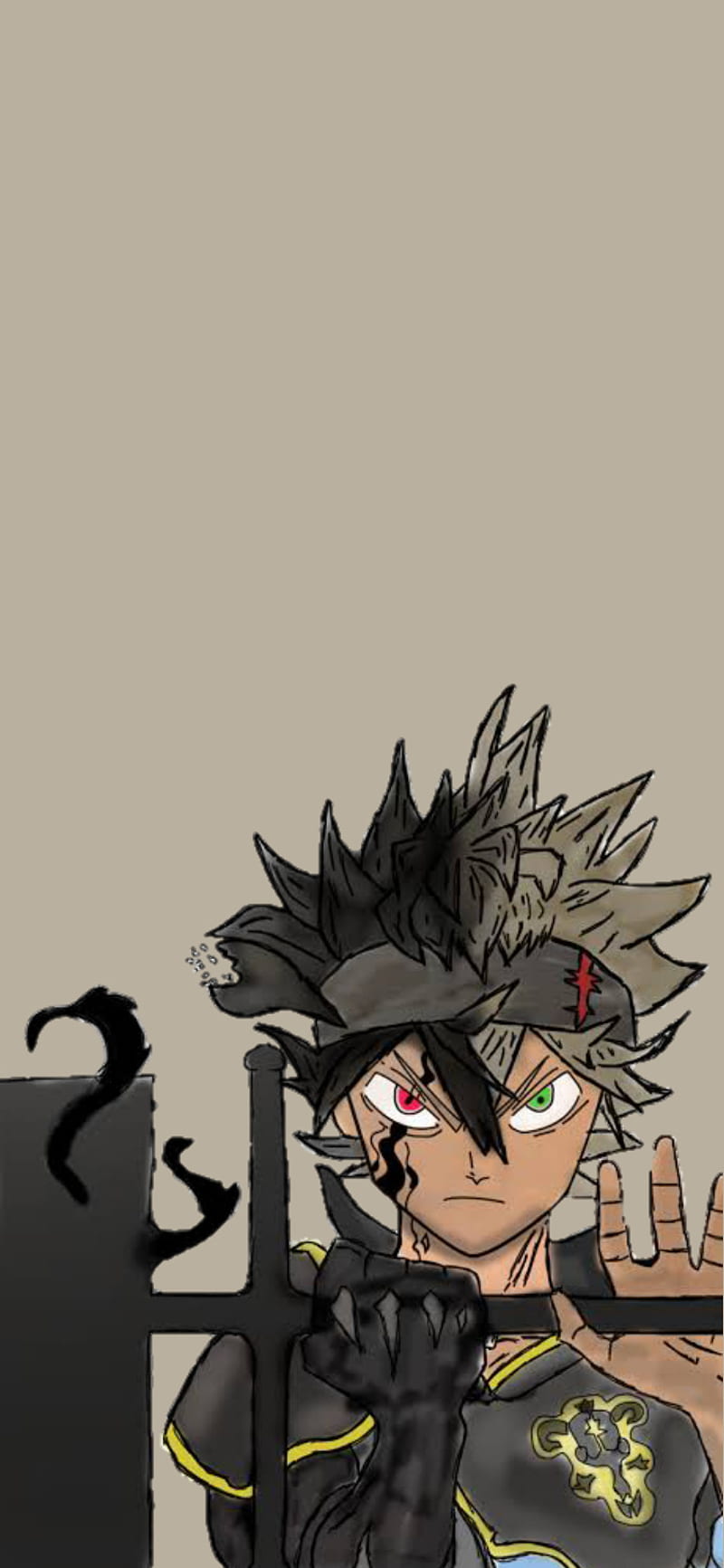 800x1733 Asta, anime, black clover, demon, gris, HD phone wallpaper
