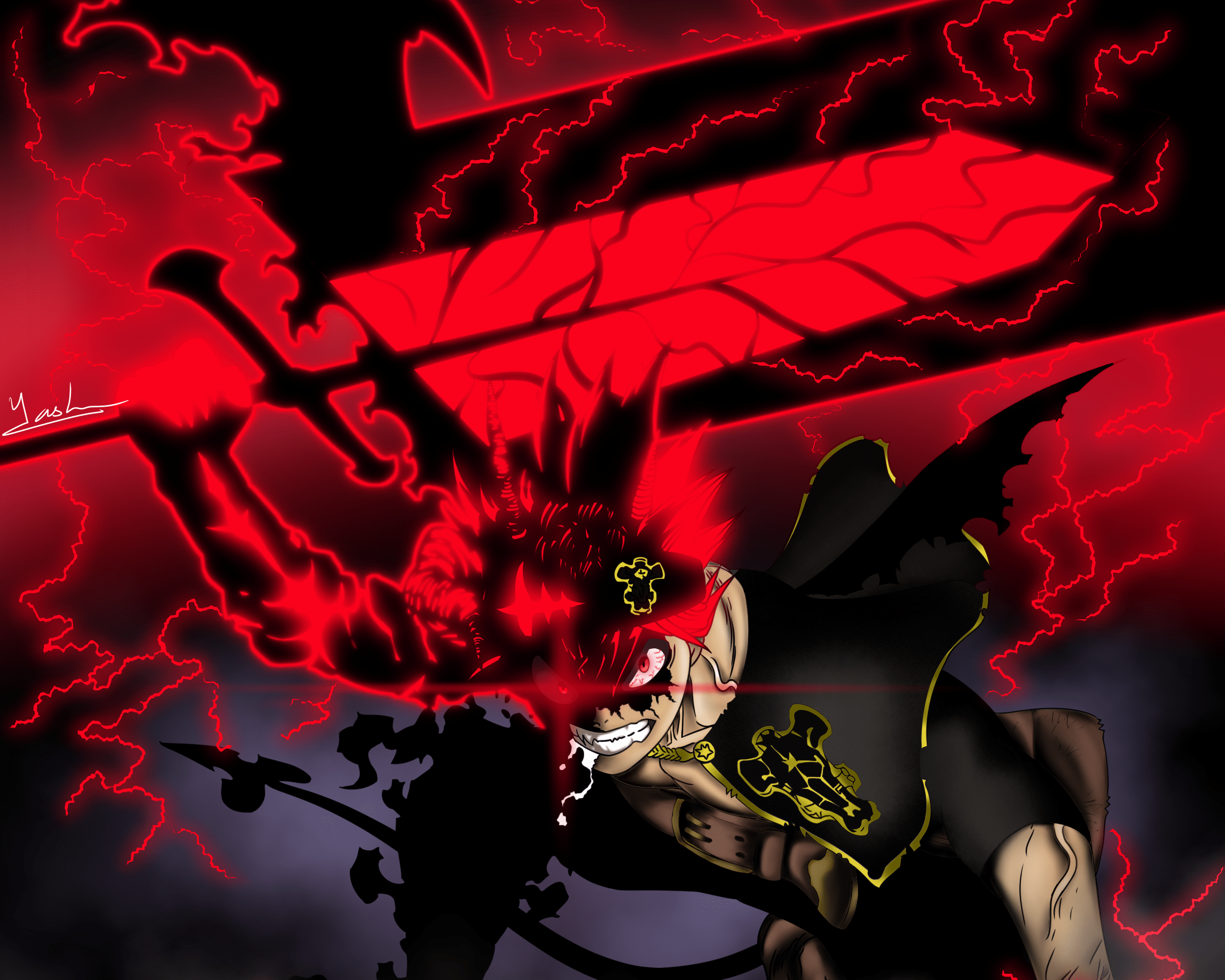 2397x1918 Asta Unleashed: Black Clover HD Anime Power Wallpaper