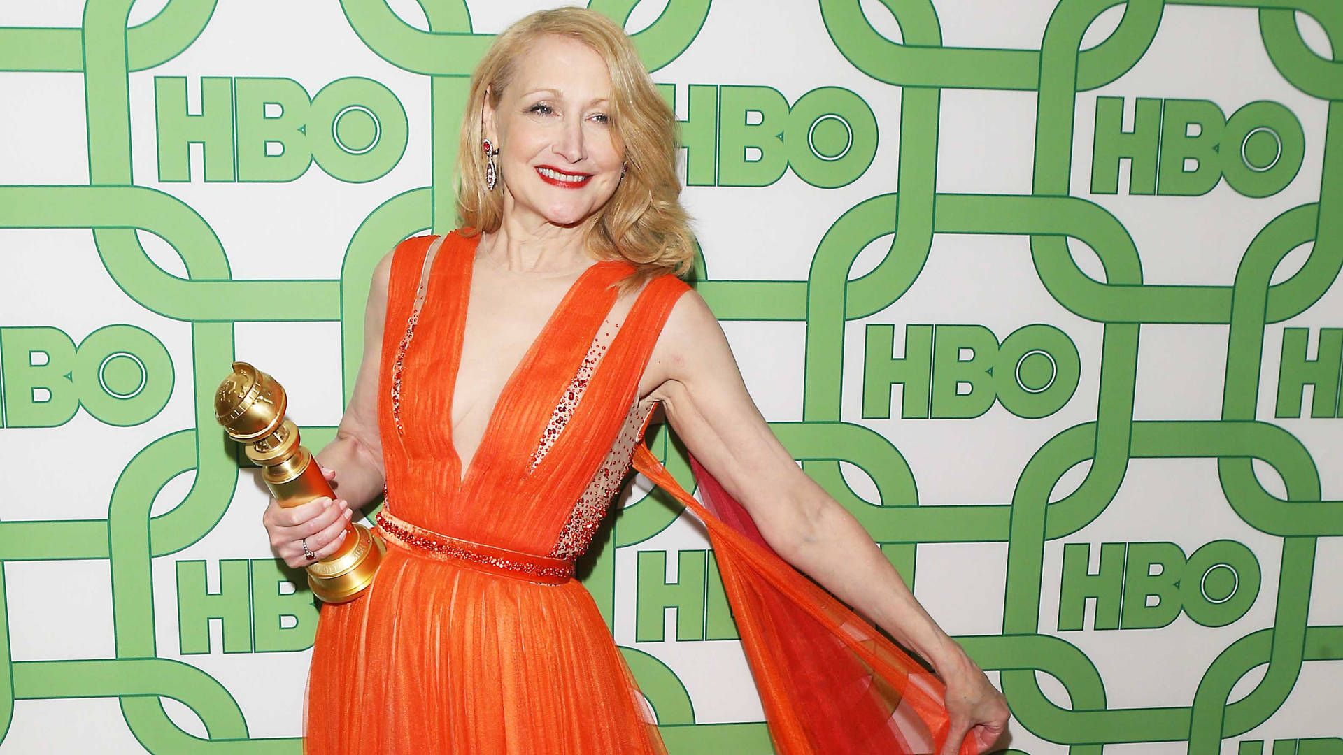 1920x1080 Download free Patricia Clarkson With A Golden Globe Award Wallpaper