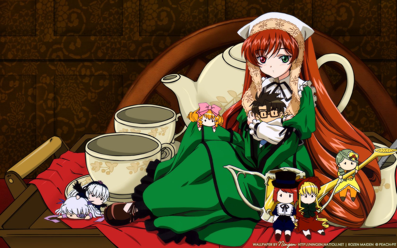 1680x1050 rozen maiden barasuishou hina ichigo kanaria sakurada jun shinku souseiseki suigintou suiseiseki bicolored eyes