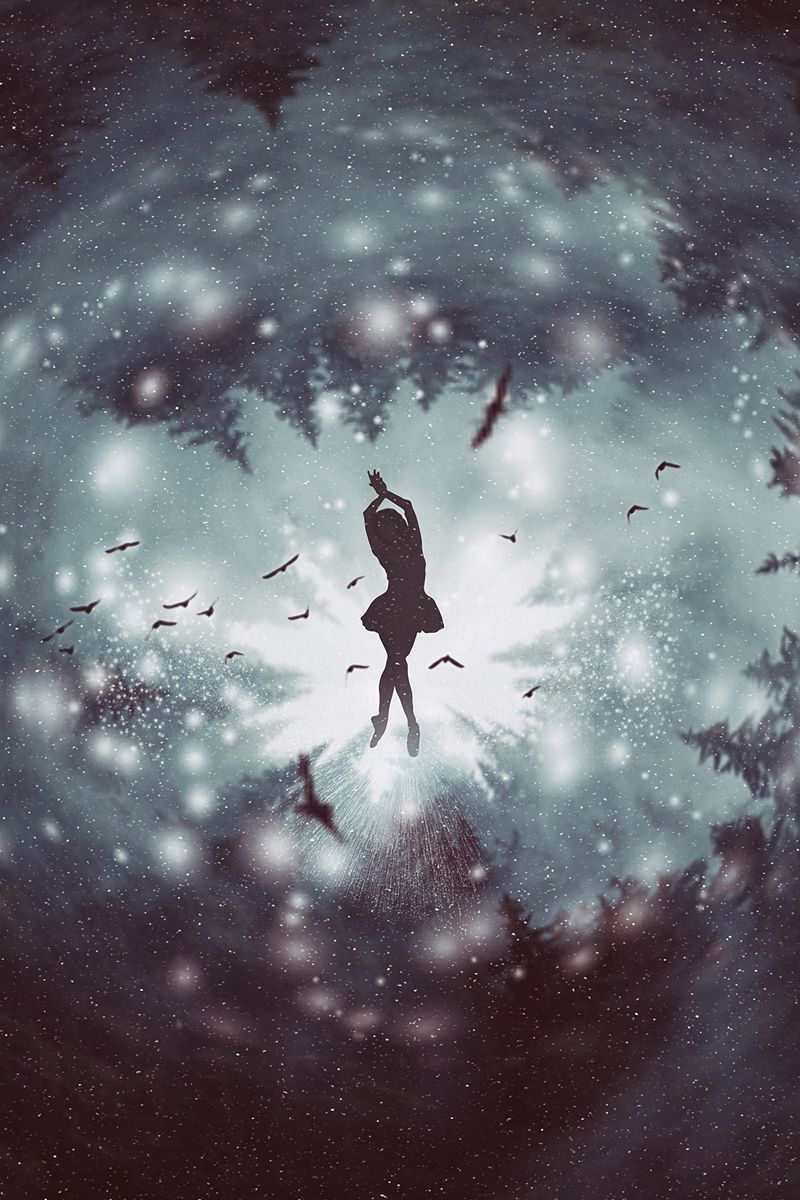 800x1200 Download Wallpaper 800x1200 Silhouette, Dance, Girl, Snowfall, Blur Iphone 4s 4 For Parallax HD Background