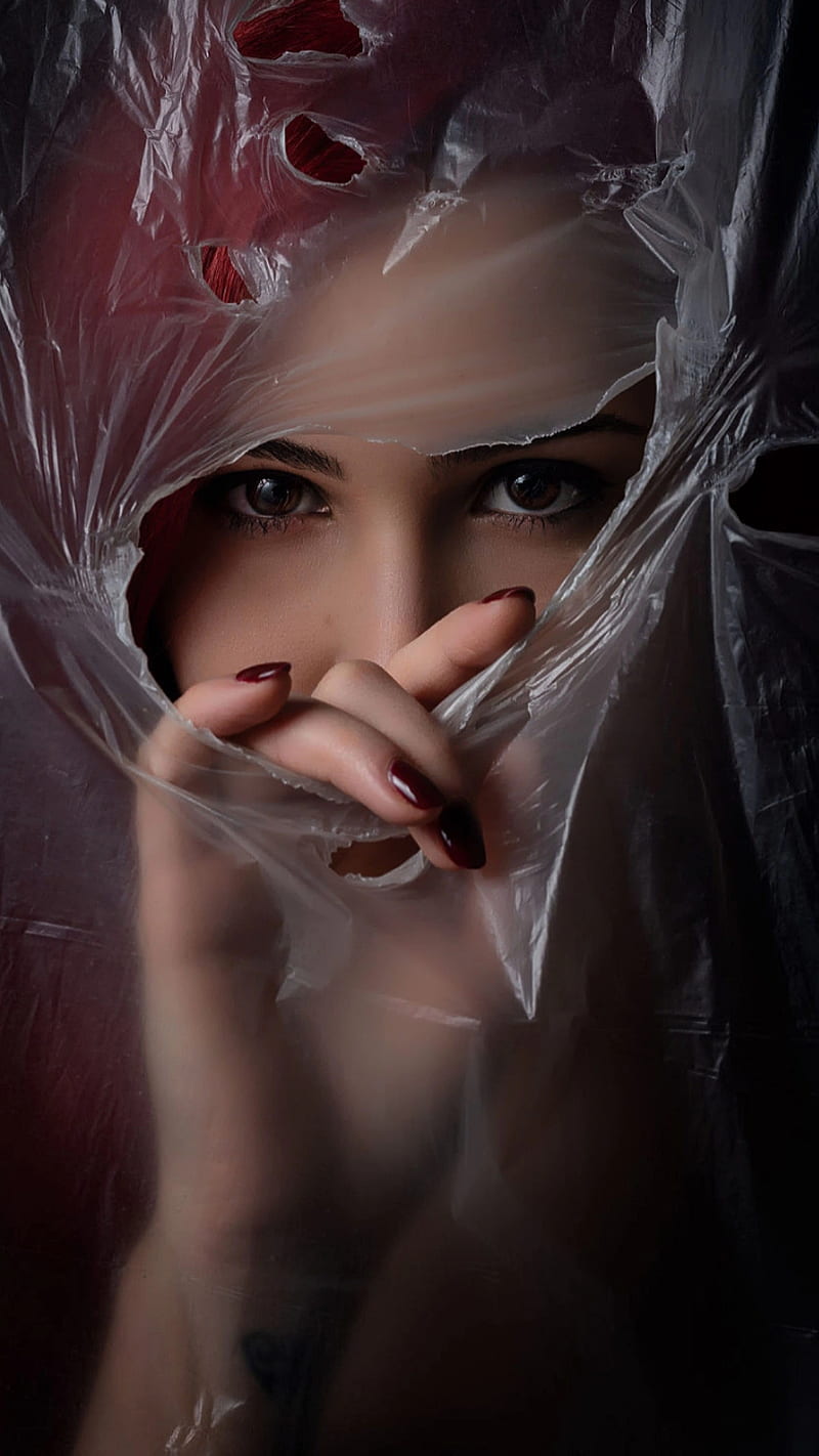 800x1422 I see you, art, blur, brown eyes, eyes, female, girl, nylon, hoot, HD phone wallpaper