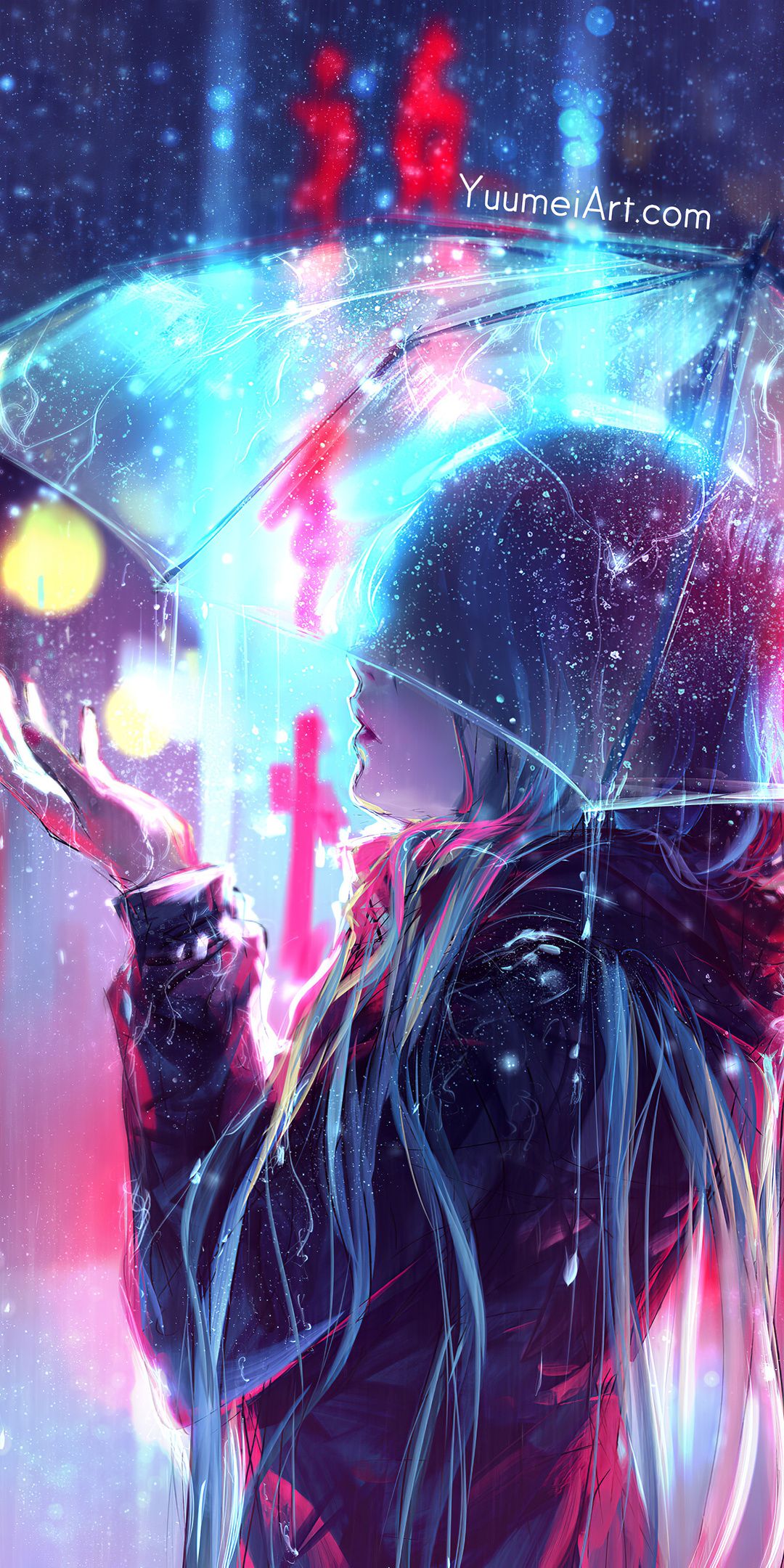 1080x2160 Raining Anime Girl Blur Lights 4k One Plus 5T, Honor 7x, Honor view Lg Q6 , HD 4k Wallpaper, Image, Background, Photos and Picture